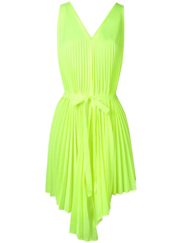 Circus Hotel Short Pleated Dress - Yellow