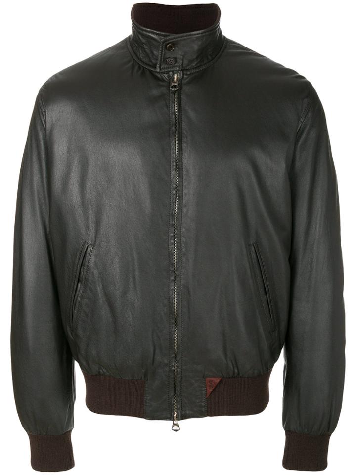 Stewart Padded Bomber Jacket - Brown