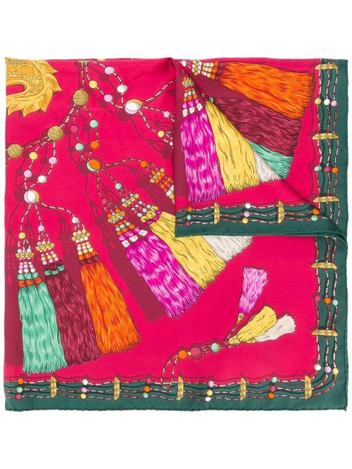 Etro Tassel Print Scarf - Pink