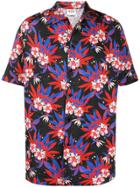 Sss World Corp Floral Printed Button-down Shirt - Black