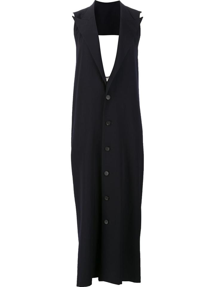 Yohji Yamamoto Button Down Long Dress, Women's, Size: 1, Black, Wool