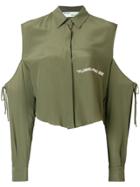 Off-white Cropped Shirt - Green