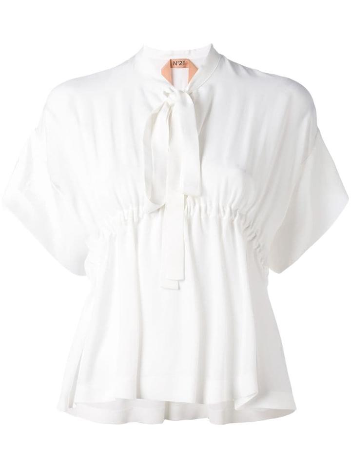 Nº21 Bow-neck Blouse - White