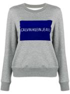 Calvin Klein Jeans Flock Logo Sweatshirt - Grey