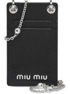 Miu Miu Madras Leather Mini Shoulder Wallet - Black