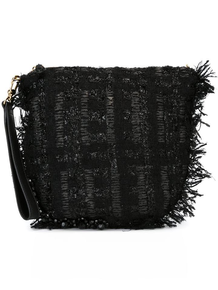 Simone Rocha Frayed Woven Clutch, Women's, Black