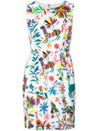 Milly - Sleveless Floral And Animal Print Dress - Women - Cotton/spandex/elastane - 2, White, Cotton/spandex/elastane