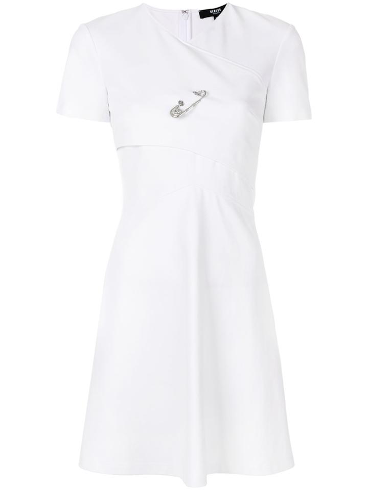 Versus Safety Pin Skater Dress - White