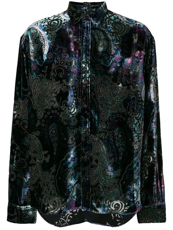 Y/project Velvet Paisley Shirt - Black