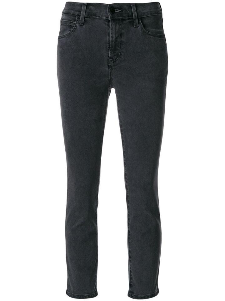 J Brand Cropped Skinny Fit Jeans - Grey