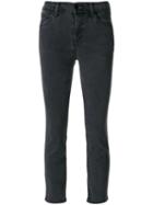 J Brand Cropped Skinny Fit Jeans - Grey
