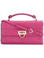 Salvatore Ferragamo Small Gancio Lock Shoulder Bag, Women's, Pink/purple, Leather