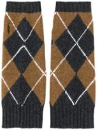 Pringle Of Scotland Argyle Print Gloves - Grey