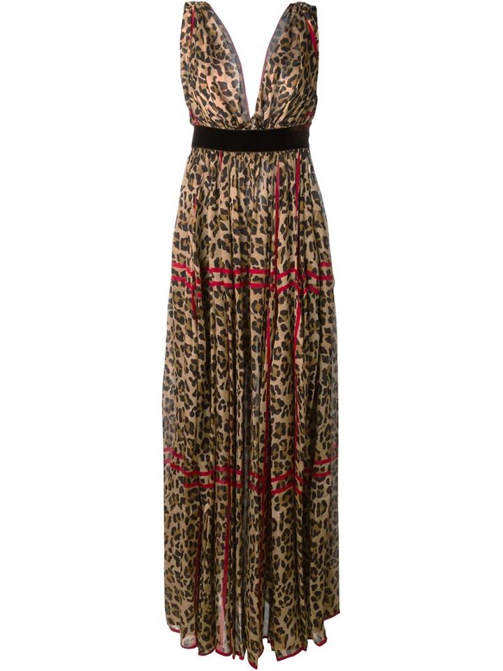 Dsquared2 Crepe Leopard Print Gown