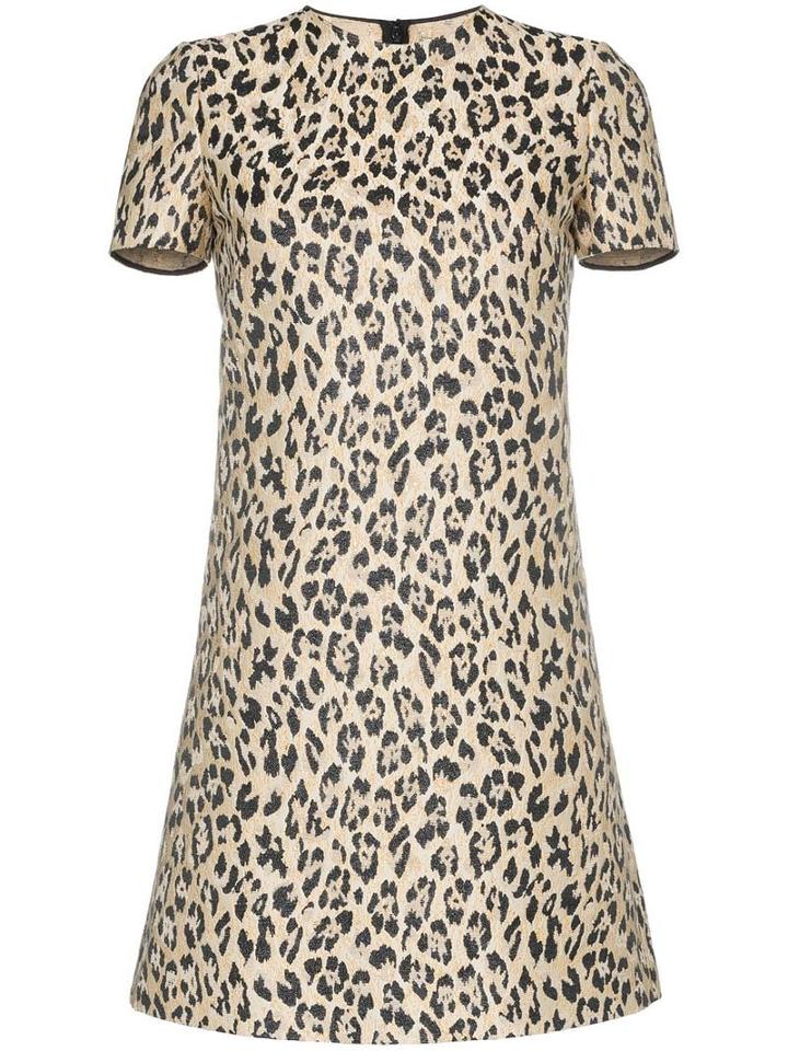Valentino Leopard Print Mini Dress - Brown