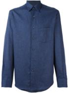 Ermenegildo Zegna Chest Pocket Shirt, Men's, Size: Xl, Blue, Cotton