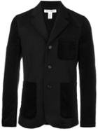 Comme Des Garçons Shirt Patch Pockets Blazer, Men's, Size: Large, Black, Wool/cotton