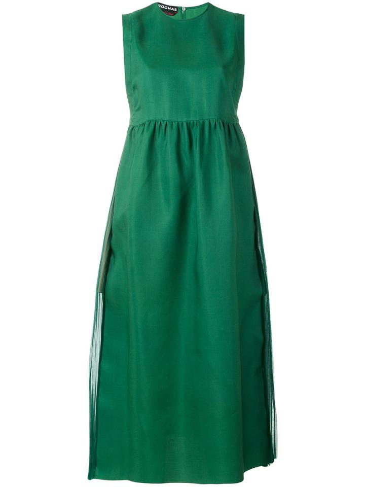Rochas - Flared Dress - Women - Silk/modal - 42, Women's, Green, Silk/modal