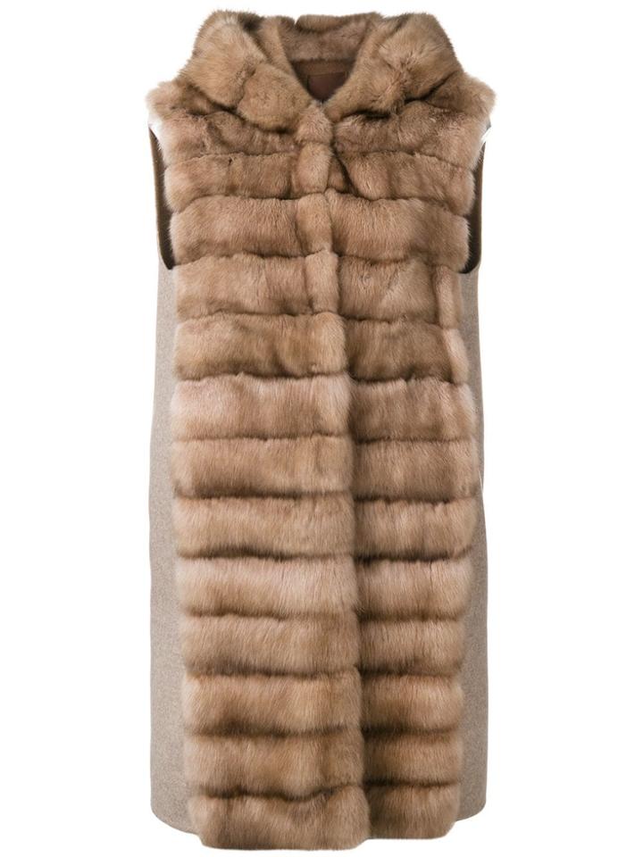 Liska Sable Fur Gillet - Brown