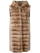 Liska Sable Fur Gillet - Brown