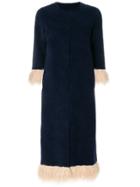 Shrimps Single-breasted Knitted Coat - Blue