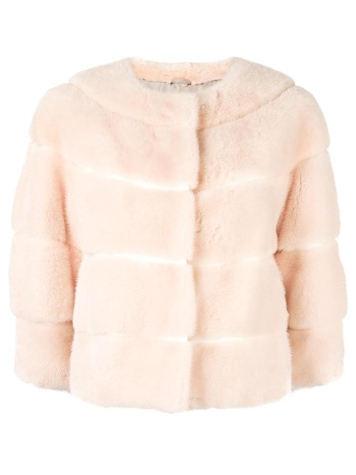 Yves Salomon Three-quarters Sleeve Jacket, Women's, Size: 36, Pink/purple, Mink Fur/goat Skin/silk/polyester