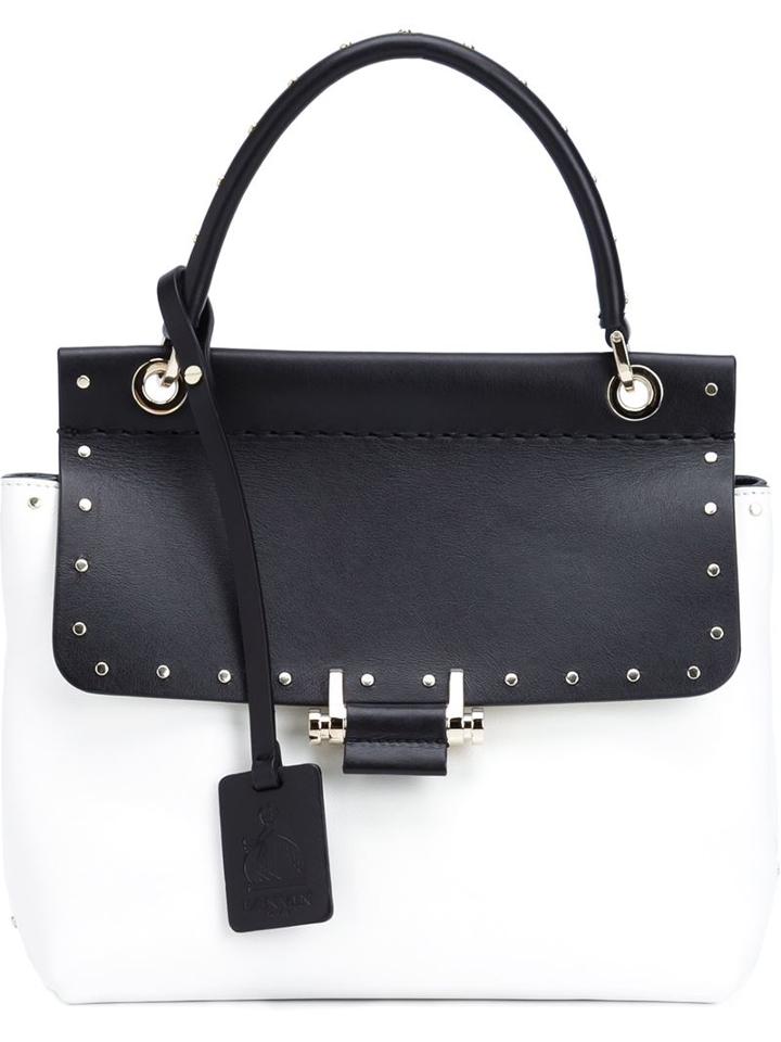 Lanvin Essential Studded Tote, Women's, Black, Leather
