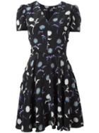 Kenzo 'dandelion' Dress, Women's, Size: 36, Black, Silk/polyamide/polyester