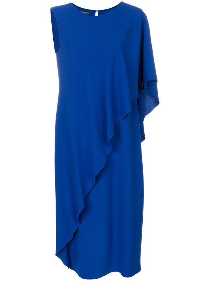 Alberta Ferretti Ruffled Front Dress - Blue
