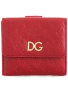 Dolce & Gabbana Logo Embossed French Flap Wallet - Red