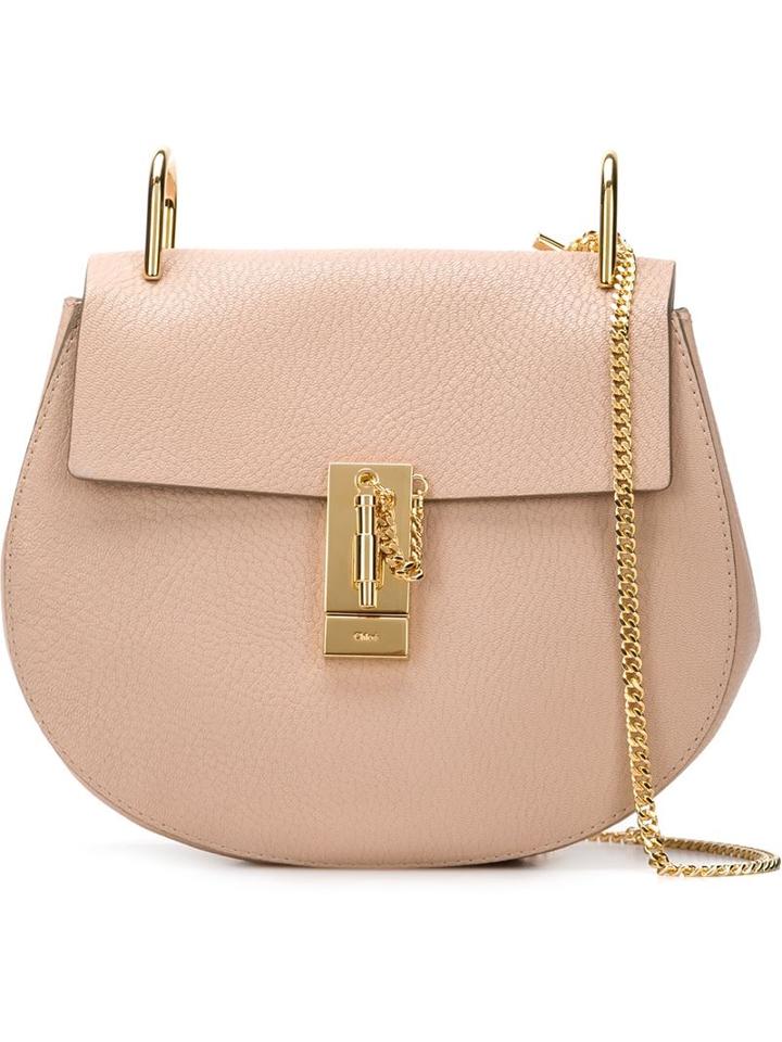 Chloé 'drew' Shoulder Bag, Women's, Nude/neutrals, Leather/metal (other)