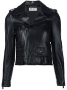 Saint Laurent Classic Motorcycle Jacket, Women's, Size: 42, Black, Lamb Skin/cupro/cotton