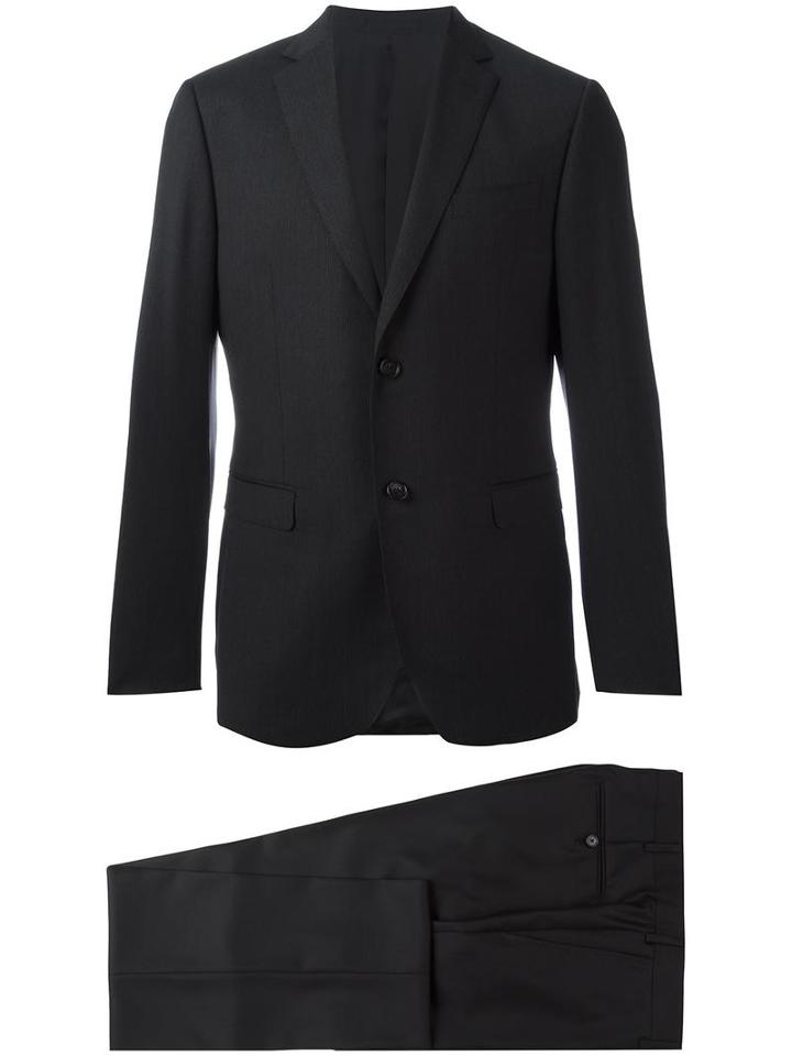 Z Zegna Notched Lapel Formal Suit, Men's, Size: 52, Black, Wool/cupro