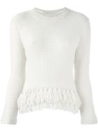 Vanessa Bruno Frayed Jumper, Women's, Size: Medium, White, Alpaca