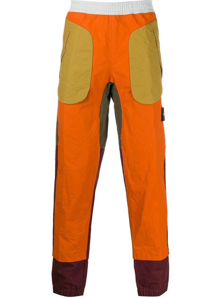 Stone Island Colour-block Trousers - Orange