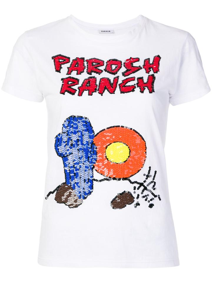 P.a.r.o.s.h. Logo Embellished T-shirt - White