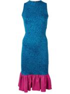House Of Holland Pufferfish Frill Dress, Women's, Size: 10, Blue, Nylon/polyester/polyurethane