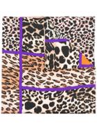 Pierre-louis Mascia Contrast Leopard Print Scarf - Brown