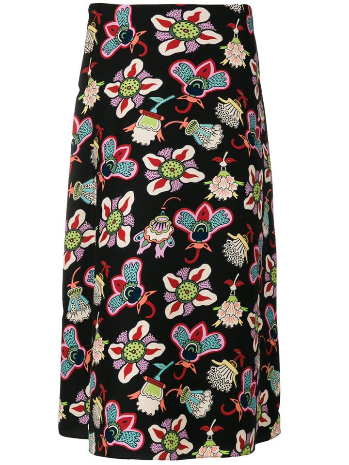 Valentino Popflowers Print Skirt - Black