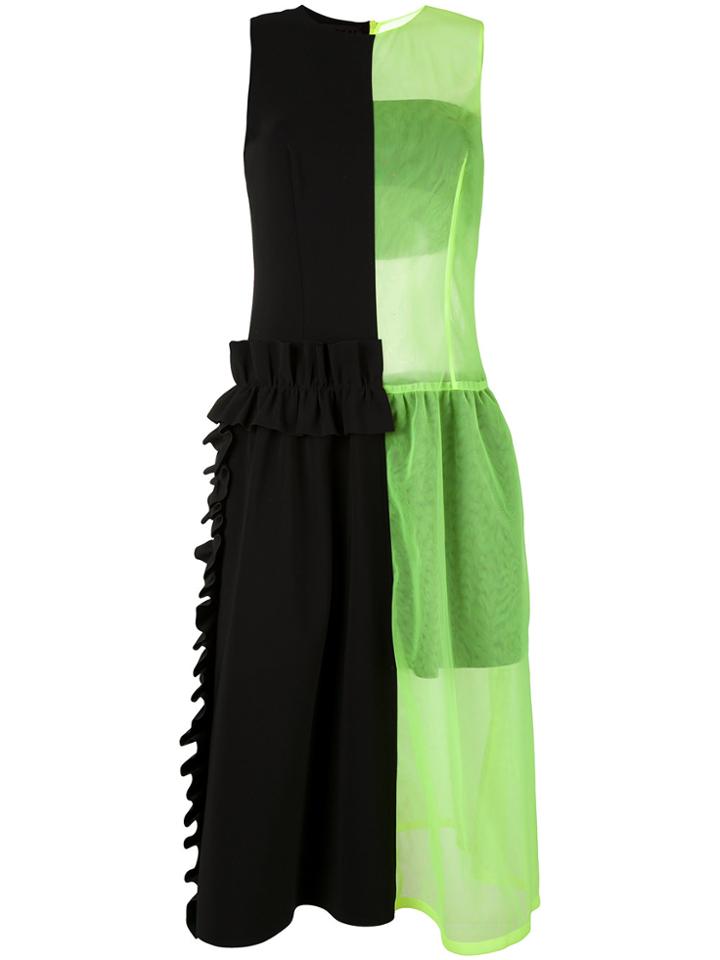 Paskal Sheer Neon Detail Dress - Black
