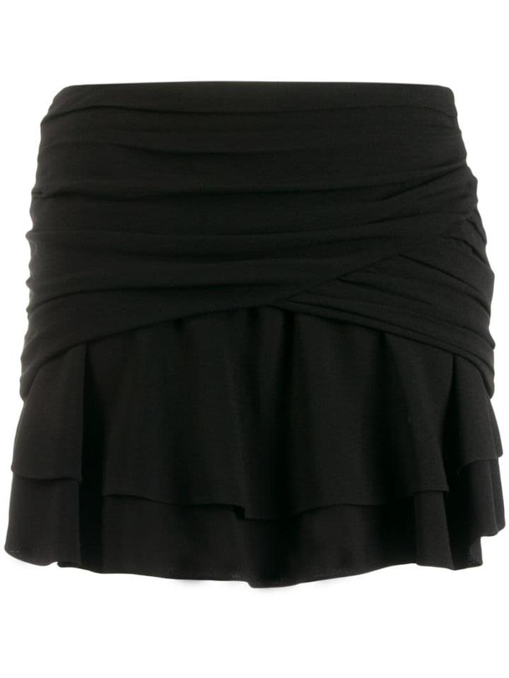 Saint Laurent Draped Mini Skirt - Black
