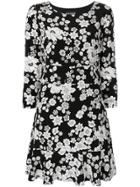 Boutique Moschino Floral Print Ruffle Hem Dress - Black