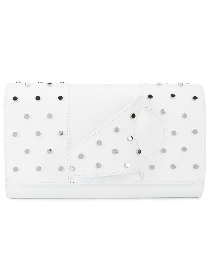 Perrin Paris Studded Glove Clutch Bag - White