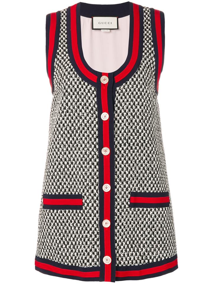 Gucci Gg Web Tweed Gilet - Multicolour