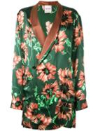 Palm Angels Floral Print Blazer, Men's, Size: Large, Green, Silk