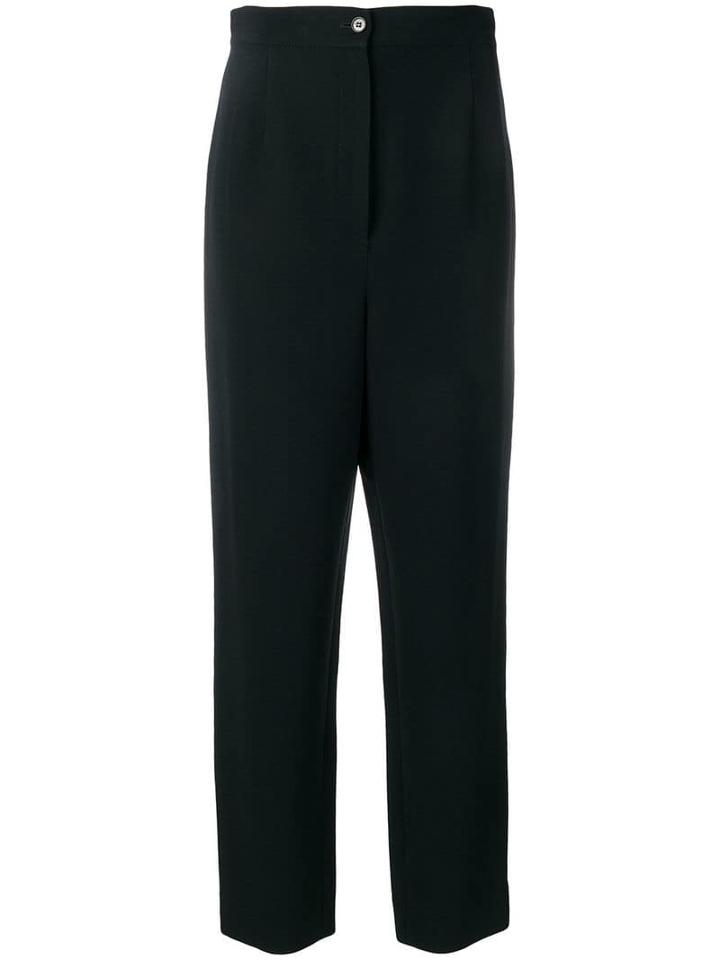 Valentino Pre-owned 1980's High Rise Cropped Trousers - Black