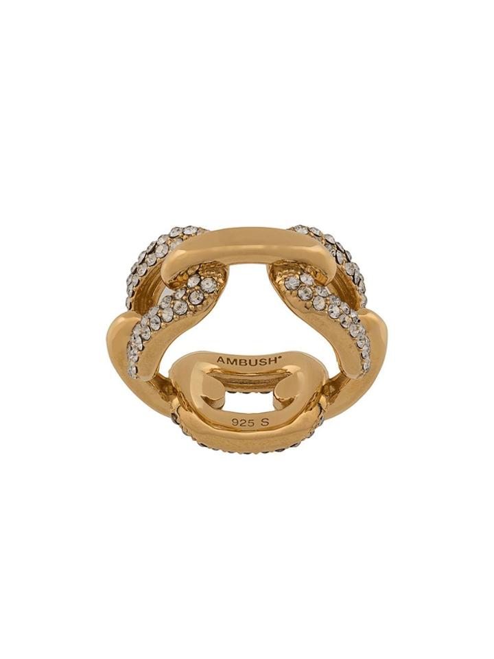 Ambush Crystal Embellished Chain Link Ring - Gold