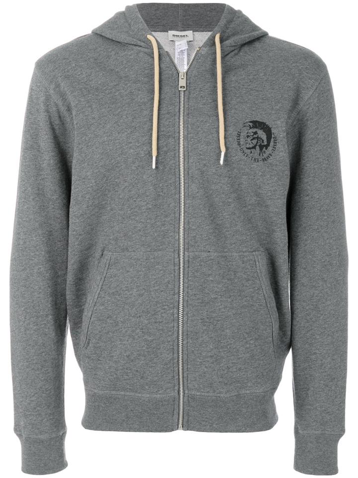 Diesel Only The Brave Zip Hoodie - Grey