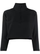 Kappa Cropped Funnel-neck Top - Black