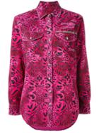 Philipp Plein - Printed Shirt - Women - Cotton - M, Pink/purple, Cotton
